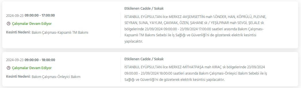 İstanbul'un 22 ilçesinde bu gece yarısından itibaren elektrik kesintileri yaşanacak 14